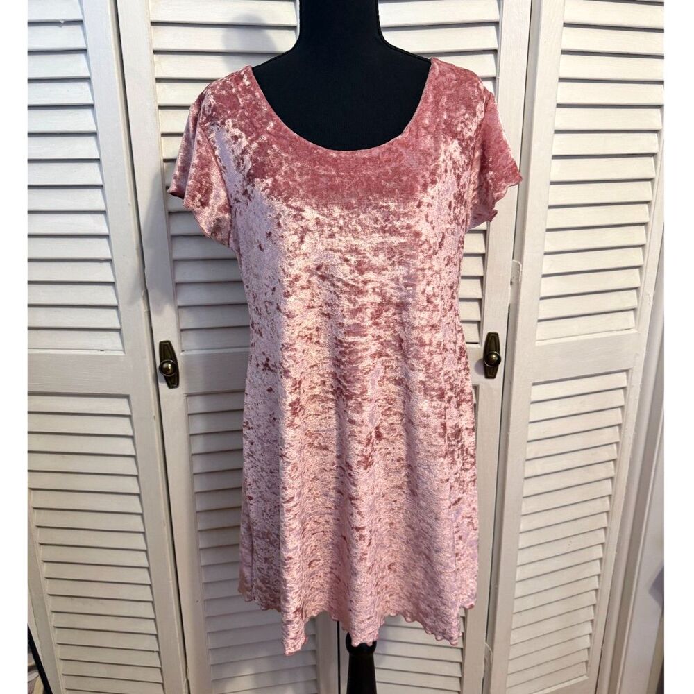 Vintage Gold Label Victoria's Secret Pink Velvet Mini Dress S Coquette Babydoll